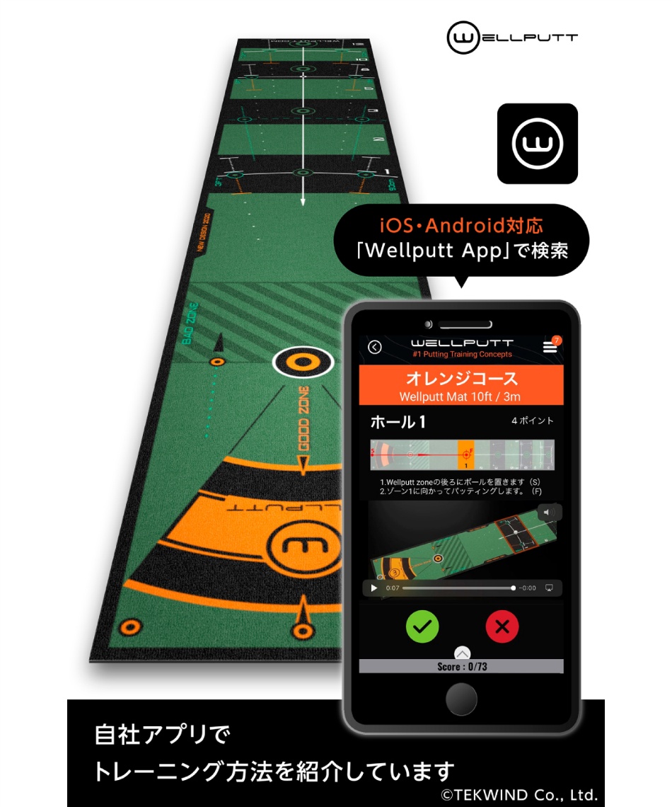 ウェルパット(Wellputt) ゴルフ パターマット Wellputtマット3m MAT-3M