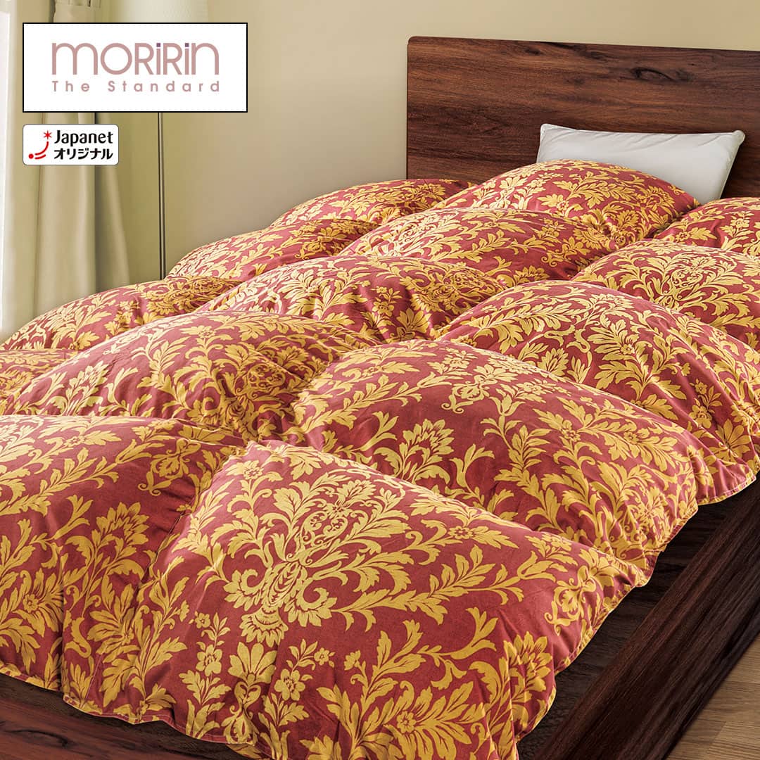 モリリン 布団・快眠グッズ 柄任せ 高級羽毛布団 シングルロング 暖色