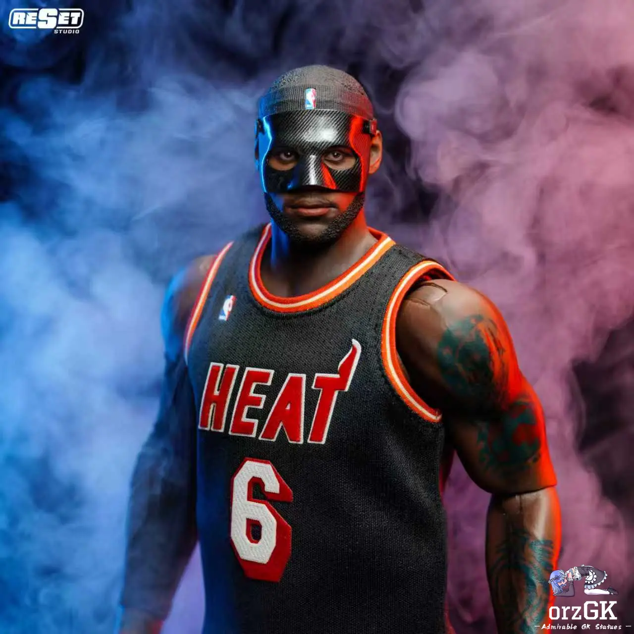 Reset Studio - Miami Heat Black Mask LeBron James 1/6 Scale