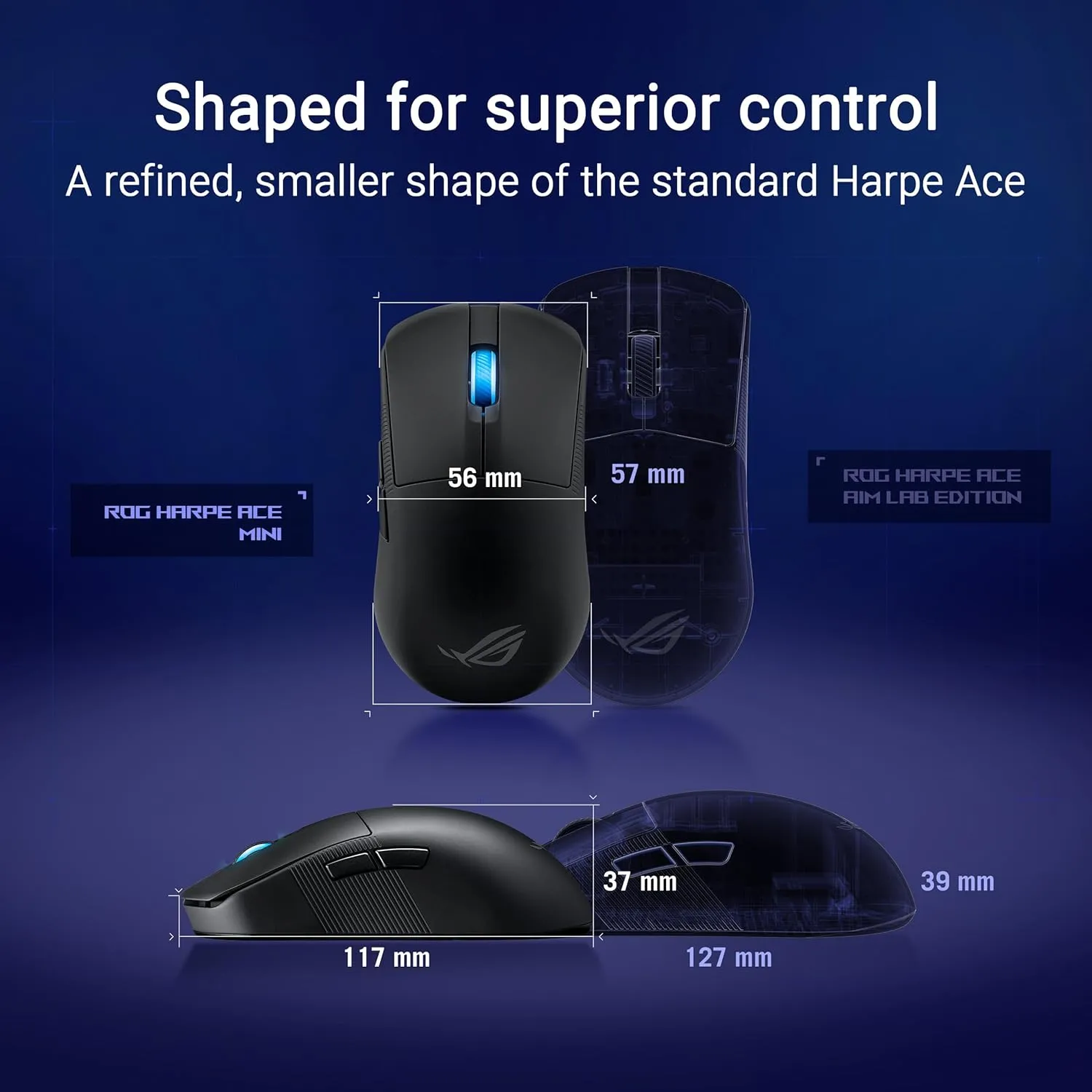 ROG Harpe Ace Mini 49 gram Wireless Gaming Mouse / ROG SpeedNova