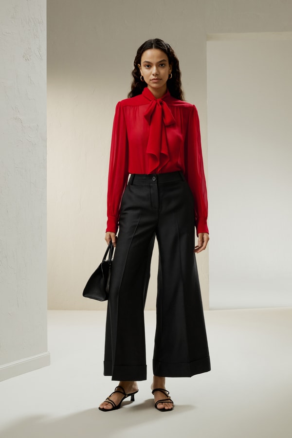 Bow Tie Silk Jasmine Blouse