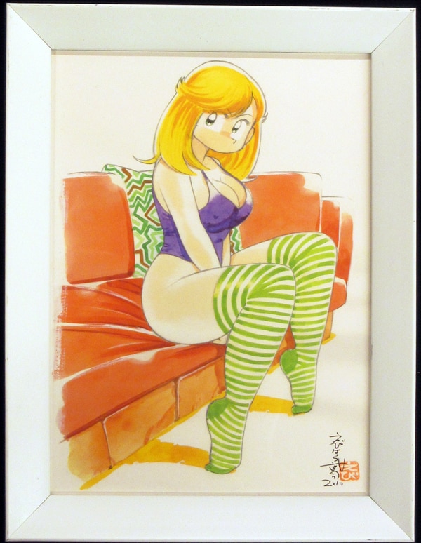 えびはら武司 直筆サイン入りカラー複製イラスト まいっちんぐマチコ先生