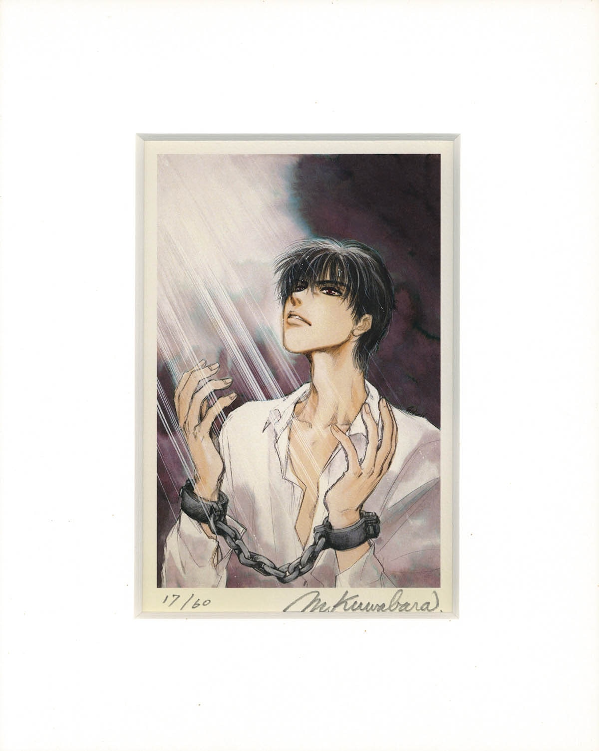 7417] 桑原水菜 直筆サイン入りカラー複製イラスト「炎の蜃気楼」