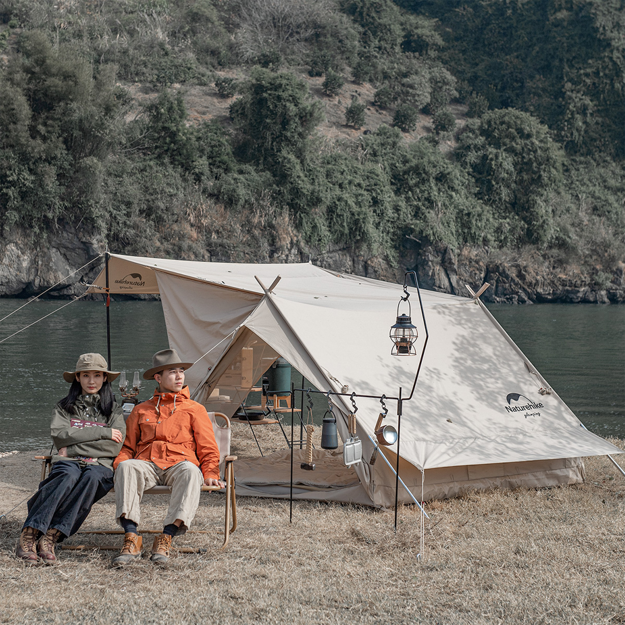 Naturehike EXtend4.8 ロッジテント A型フレームテント 綿布テント 2~3