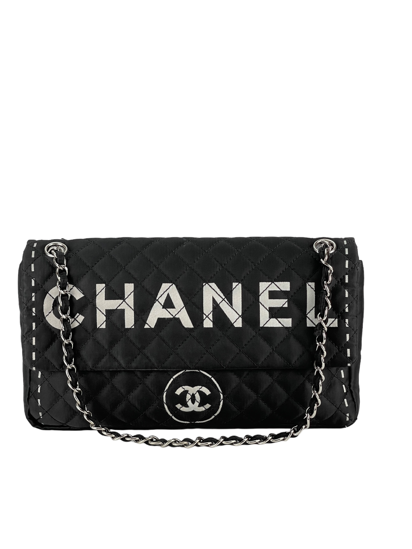 CHANEL - Rhombus Nylon Chain Shoulder Bag-luxury brand items