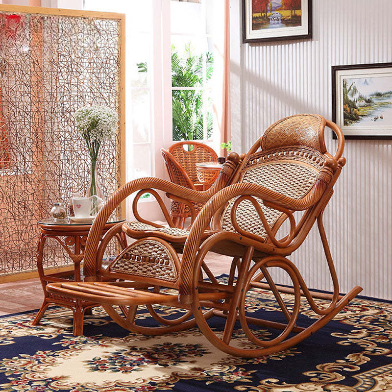 クラシックラタン調ロッキングチェア | 快適性と安定感を両立した人間