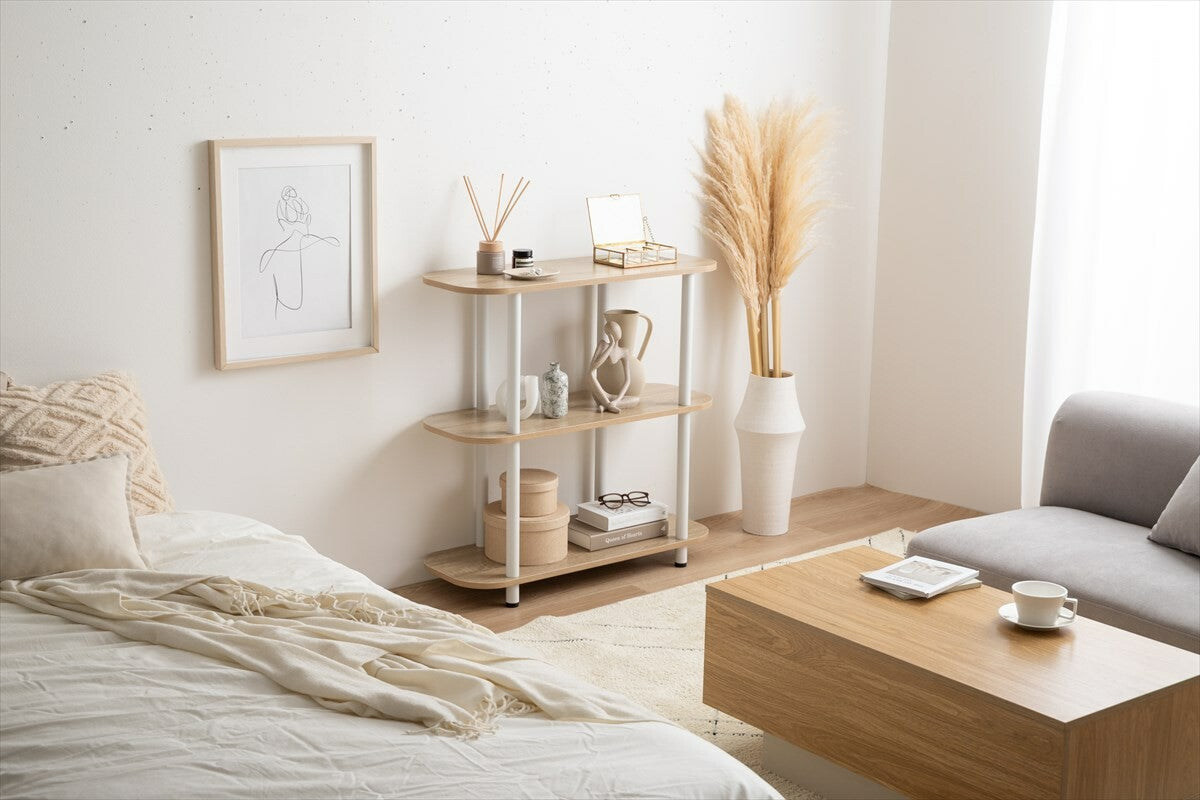 韓国インテリア風木製ボード3段ラック | 見映えと実用性を両立する万能