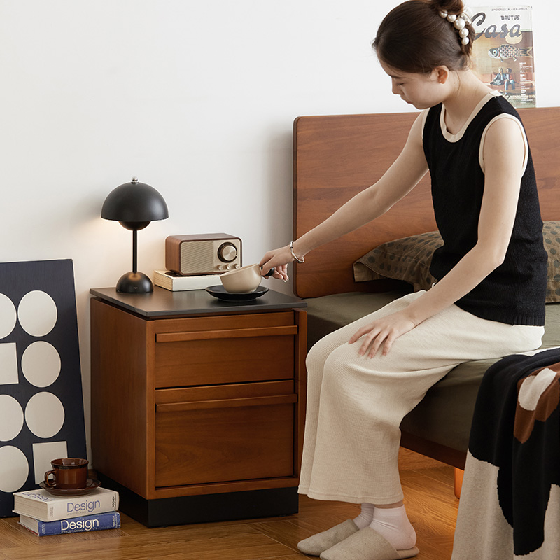 Woody Prime Boxツゲ材 セラミック天板サイドキャビネット | 高級ツゲ