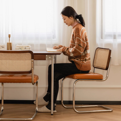 Woody Prime Boxツゲ材 ラタン調木製ダイニングチェア | 味わいある