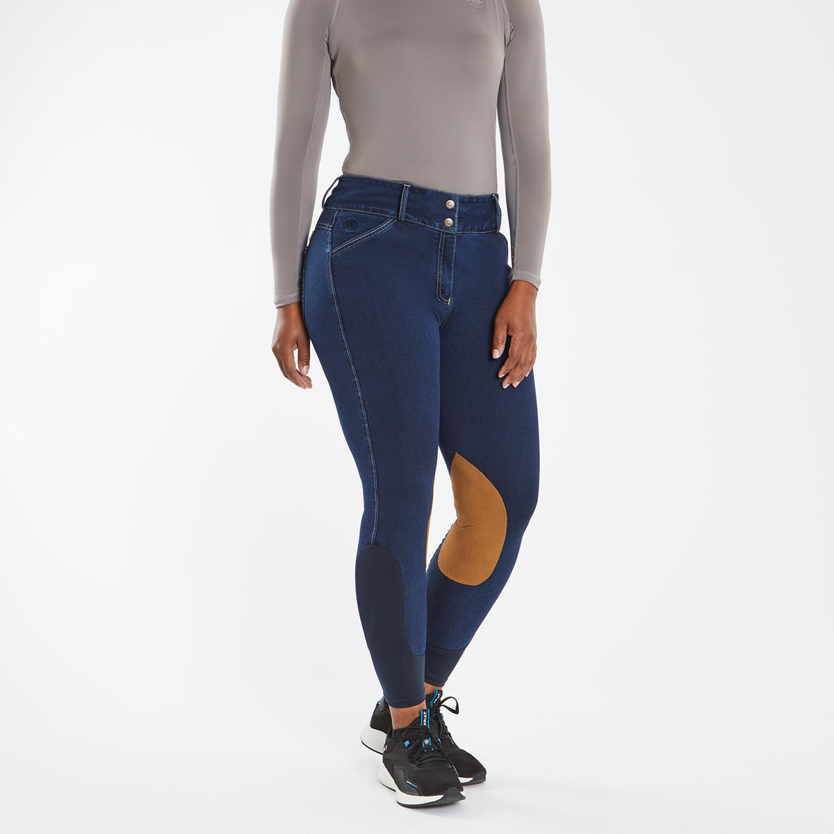 Piper Stretch Denim Curvy Fit Breeches by SmartPak- Knee Patch