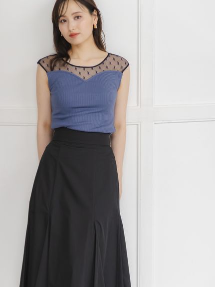 シアー切替カットプルオーバー(Tシャツ・カットソー)｜トップス