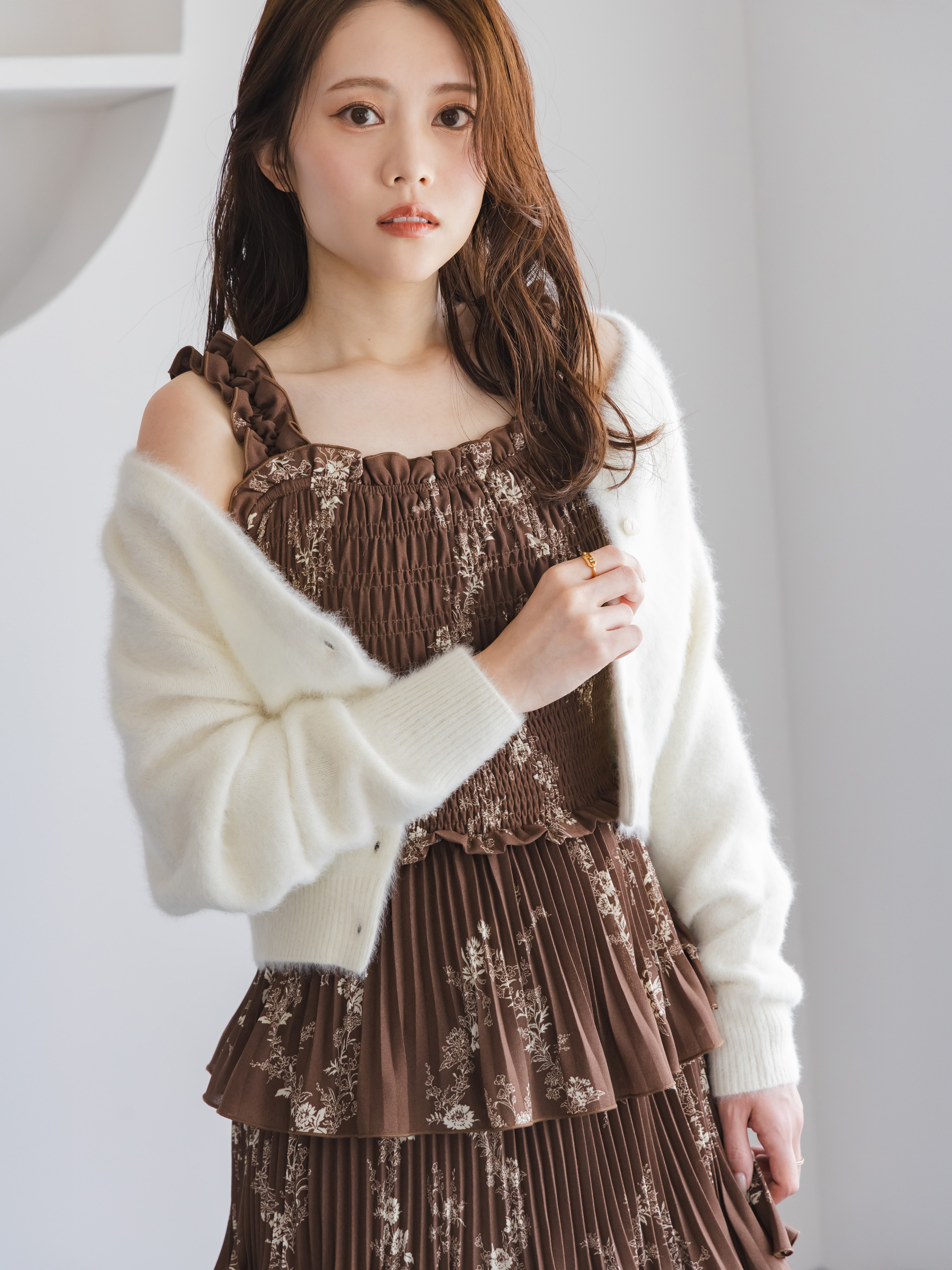 フォックスファーショートカーディガン(カーディガン)｜トップス