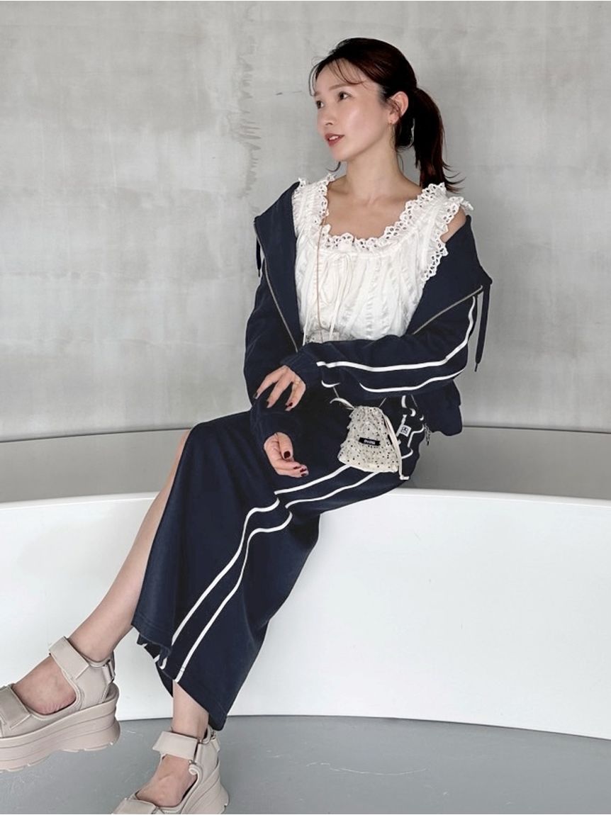 クロップドコットンフリルブラウス(シャツ・ブラウス)｜トップス