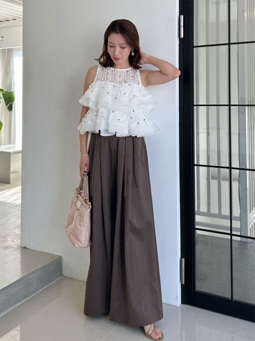 ラッフルジャガードボリュームブラウス(シャツ・ブラウス)｜トップス