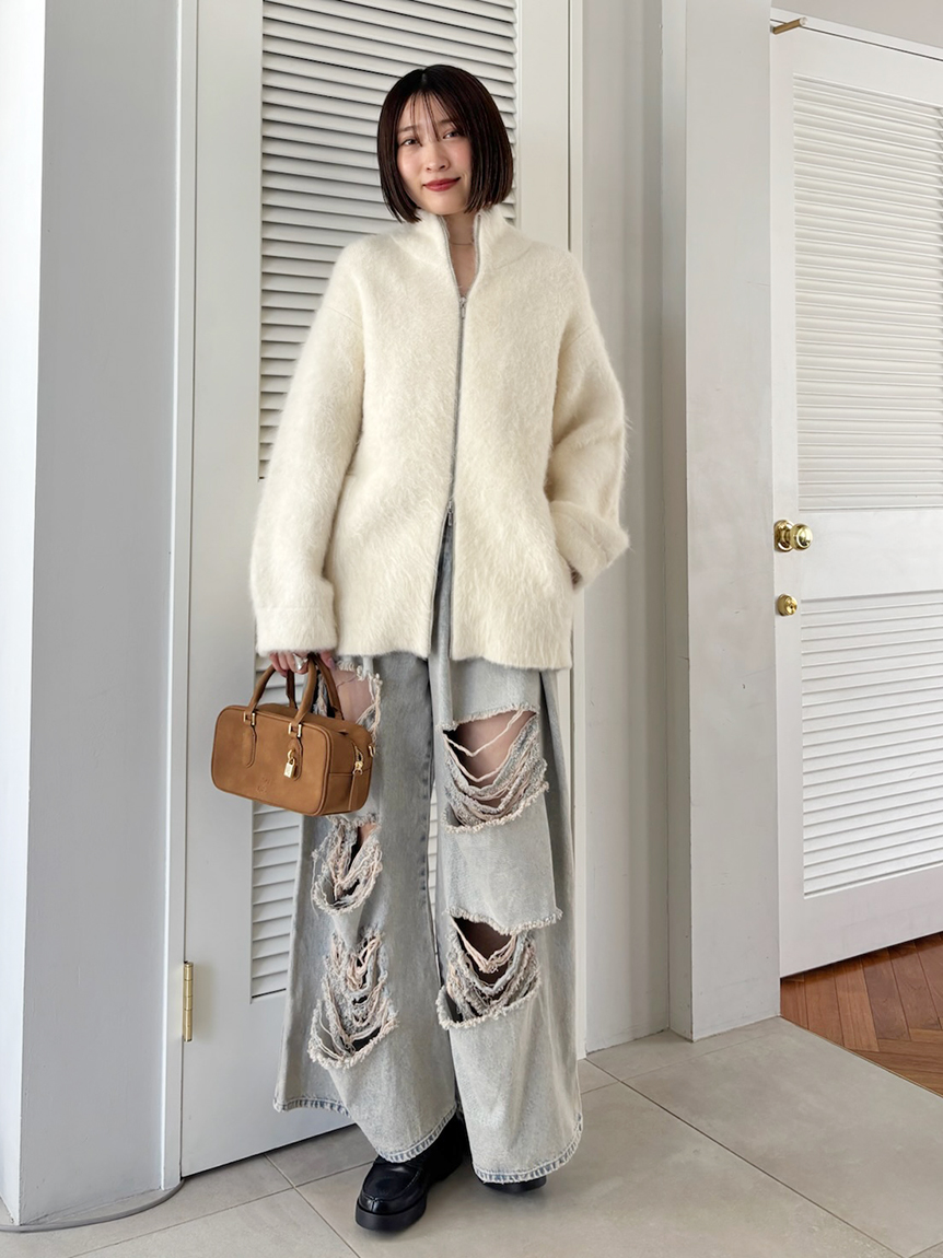 アルパカシャギージップコート(ブルゾン)｜アウター｜SNIDEL