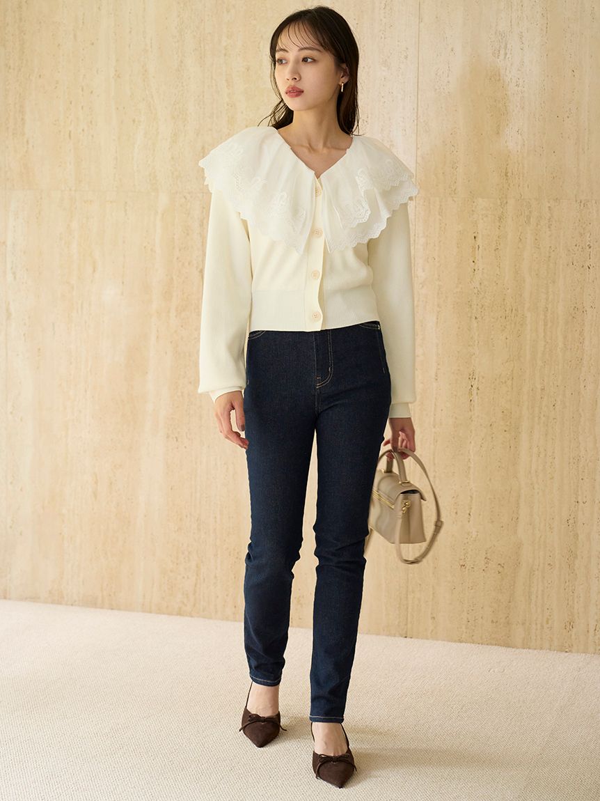 レースカラーニットプルオーバー(ニット)｜トップス｜SNIDEL