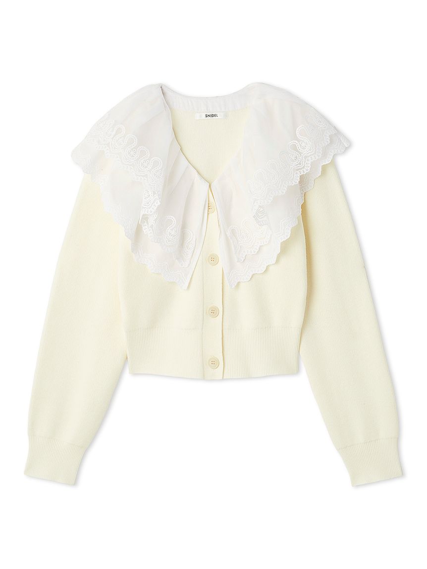 レースカラーニットプルオーバー(ニット)｜トップス｜SNIDEL