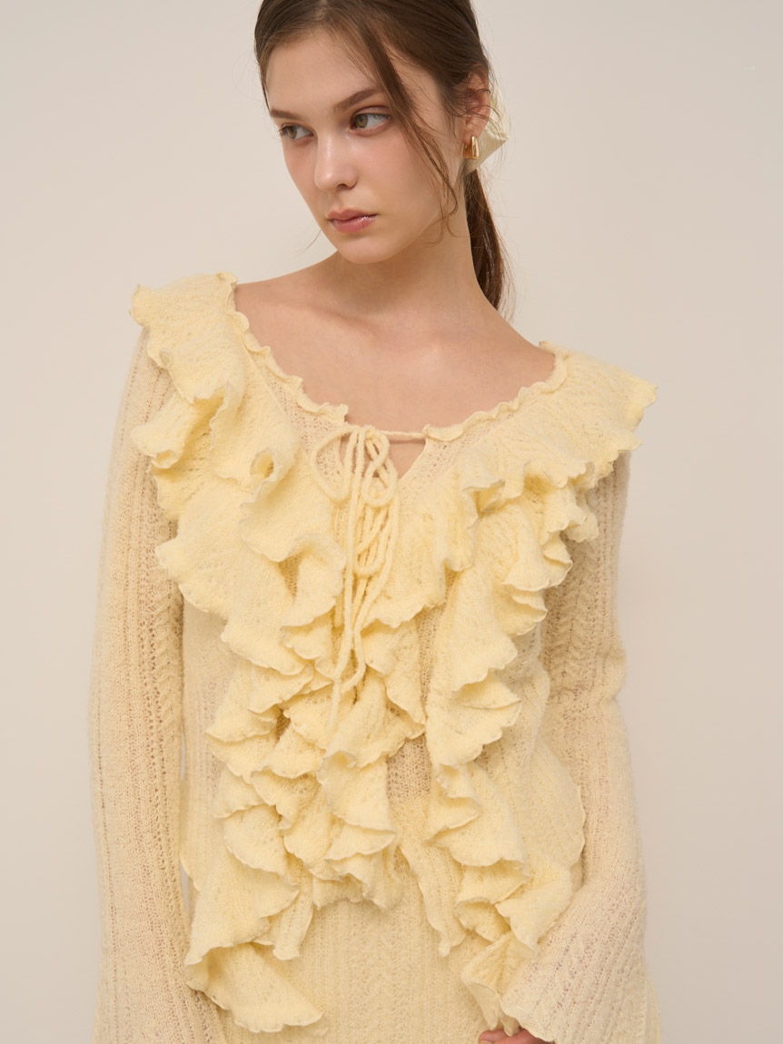 ラッフルデザインニットプルオーバー(ニット)｜トップス｜SNIDEL