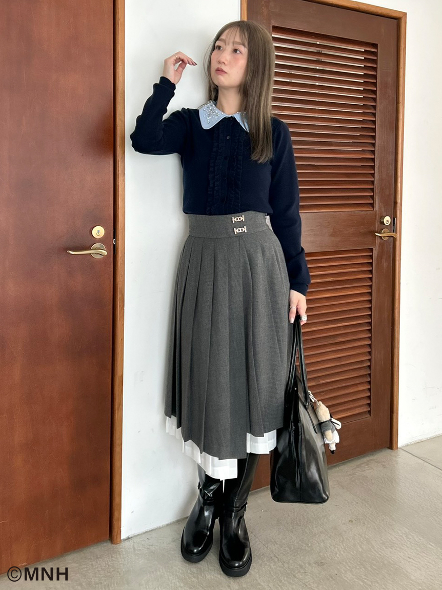 WEB限定】ビジューカラーニットカーディガン(カーディガン)｜トップス