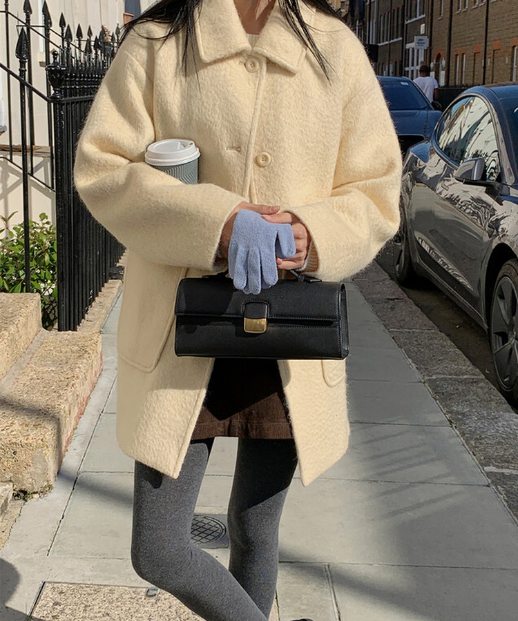 ネリーウールモヘアシングルハーフコート｜コート｜韓国ファッション