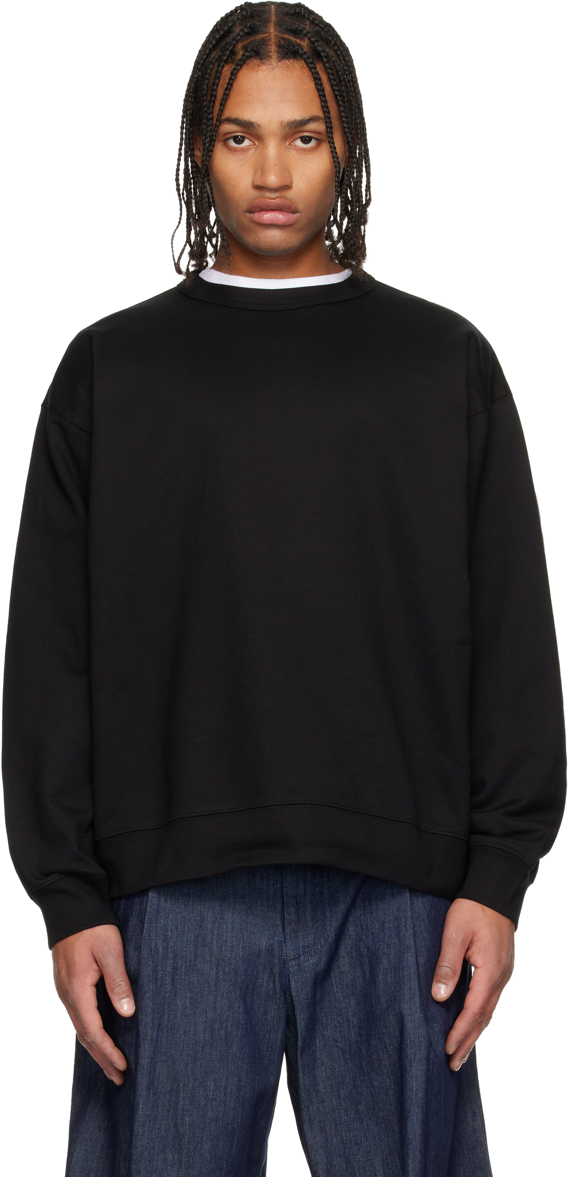 Black Oversized Sweatshirt by Dries Van Noten on Sale