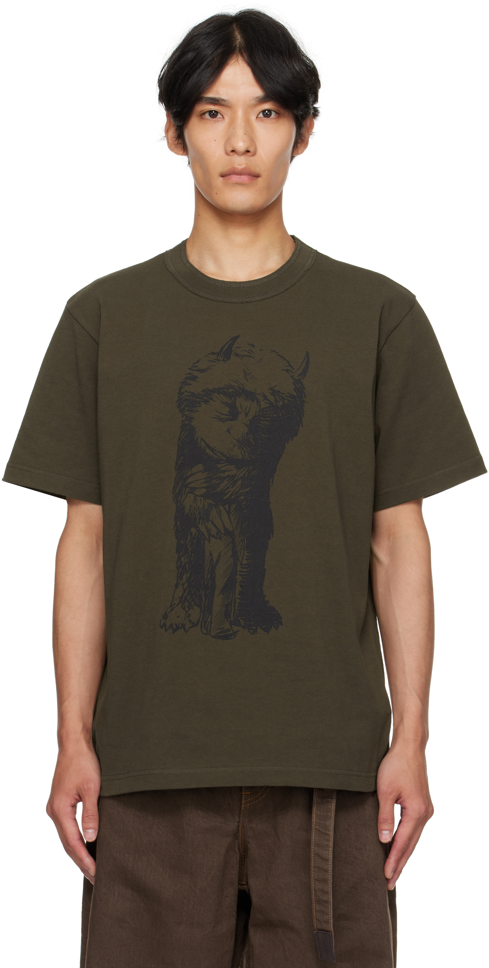 Khaki 'Where The Wild Things Are' T-shirt by sacai on Sale