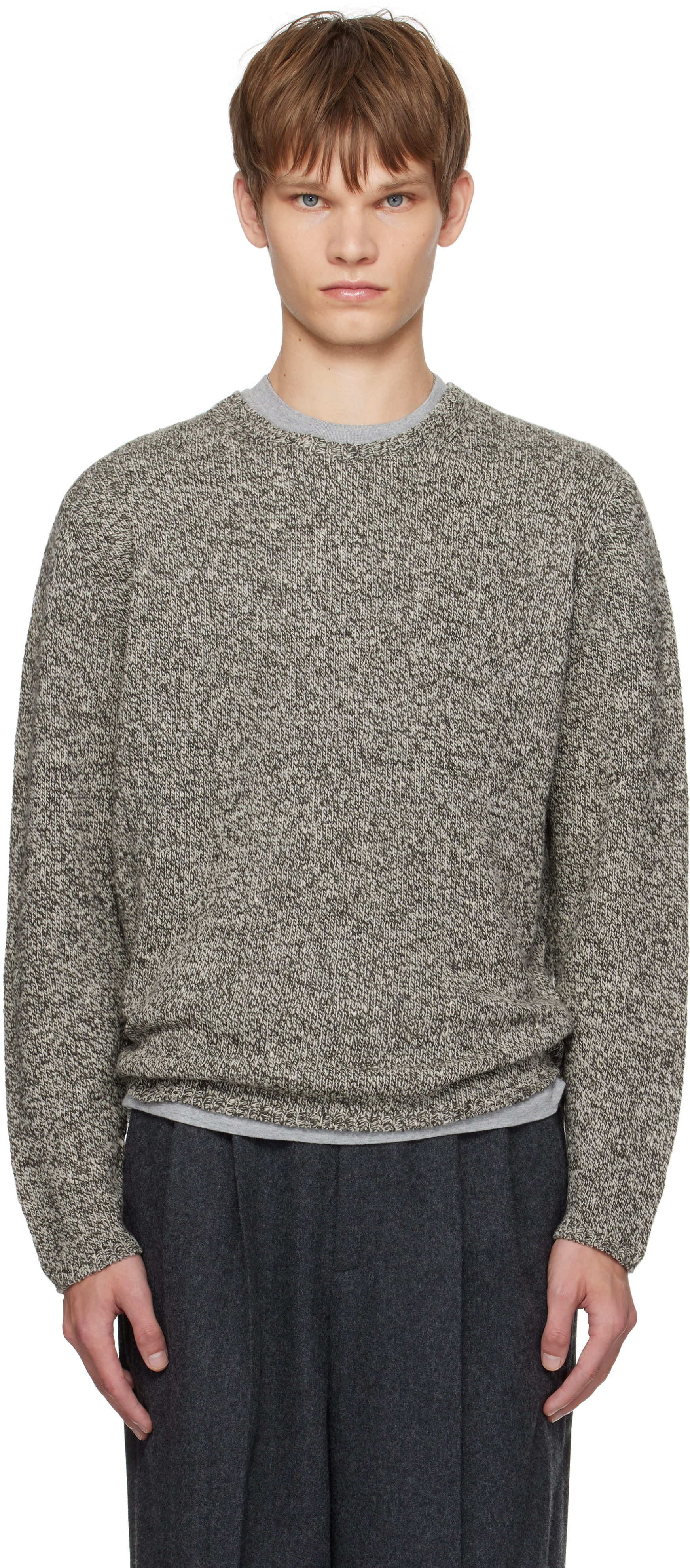 AURALEEのブラック＆ホワイト Airy Silk Wool ニット セーターがセール中