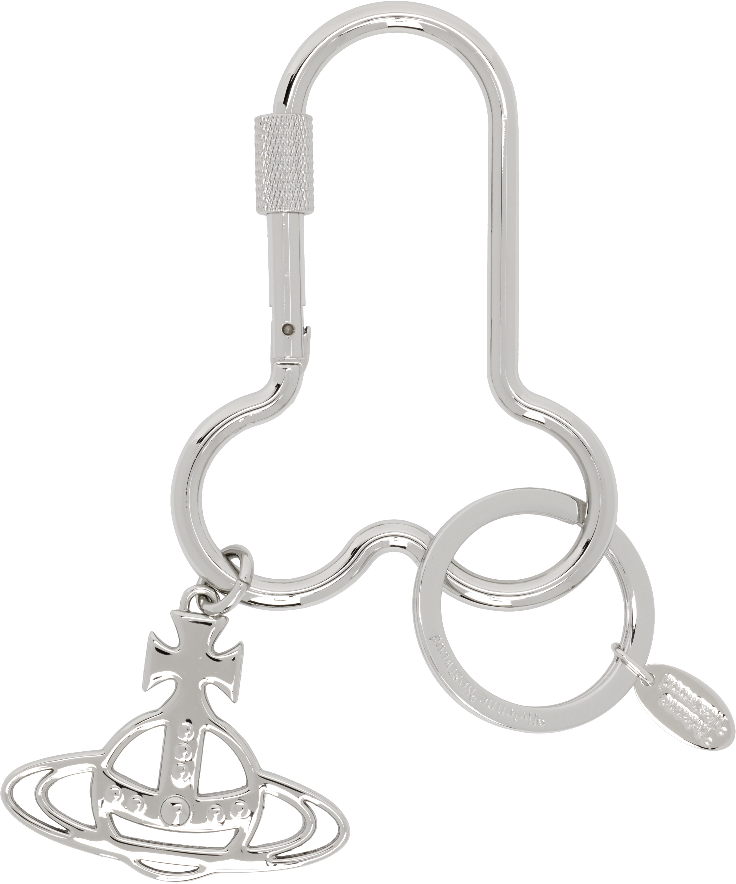 Silver Penis Carabiner Keychain by Vivienne Westwood on Sale