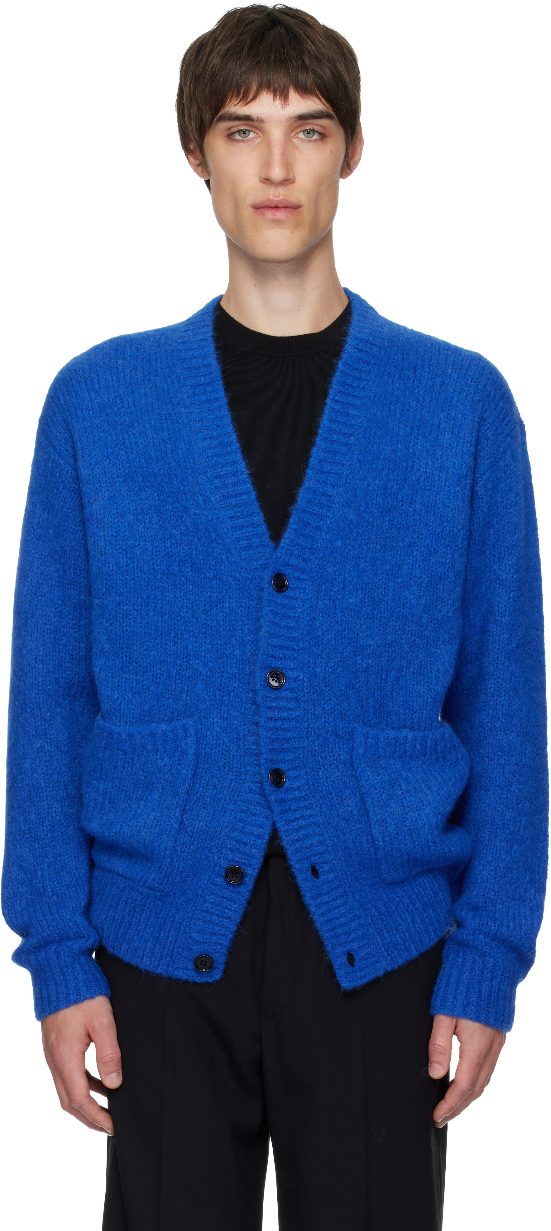 Dries Van Notenのブルー アルパカ カーディガンがセール中