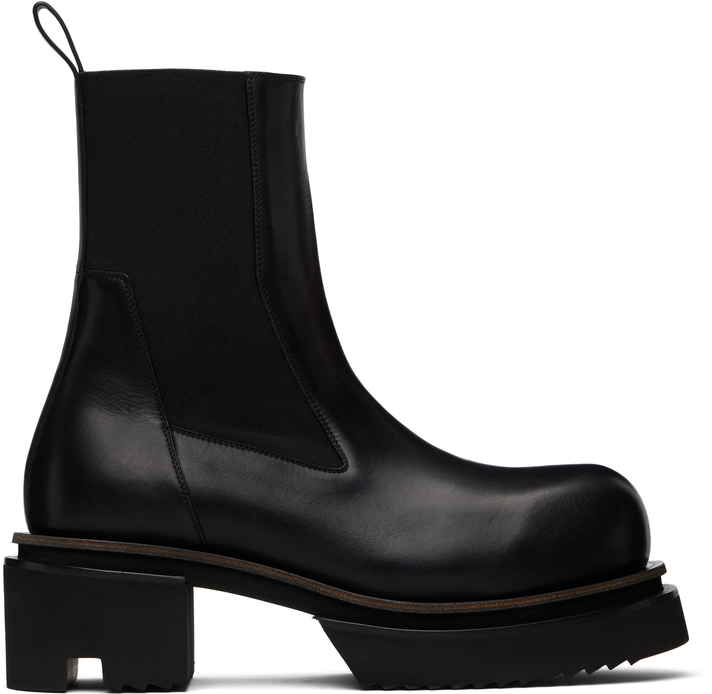 Rick Owens: Black Temple Beatle Bogun Chelsea Boots | SSENSE
