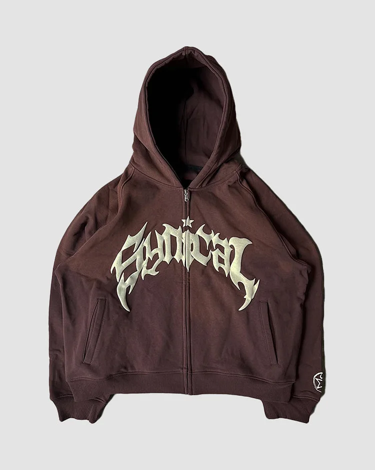 Gothic Star Zip Up Hoodie