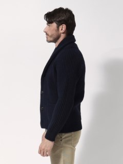 3ゲージ】ウールカシミヤショールカラーニット（ニット）｜MC GEORGE