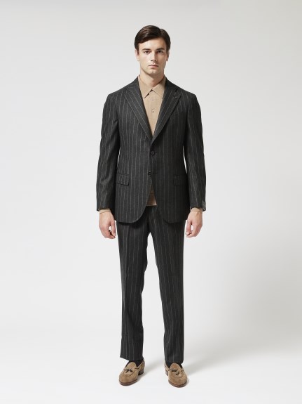 ウールフランネルストライプスーツ（スーツ）｜Gabriele Pasini