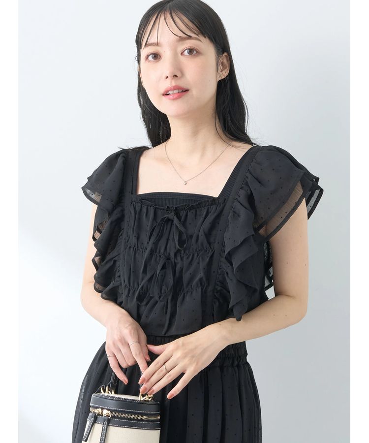 フロッキードットフリルビスチェ/earth music&ecology（アース