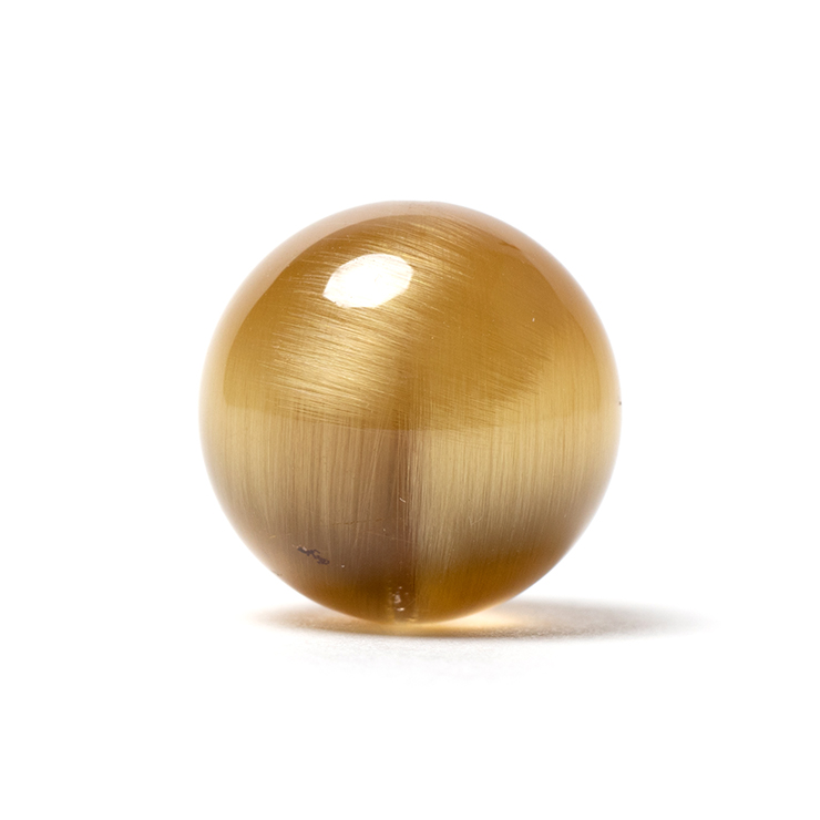 一点もの】キャッツアイゴールドルチルクォーツ13mm【鑑別書付き