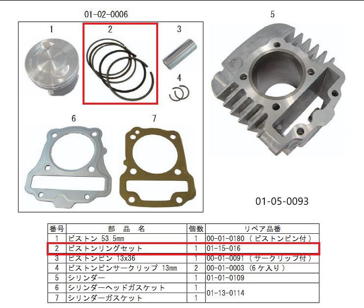 Webike | SP武川 SPタケガワ ピストンリングセット(3RING-TYPE) エイプ