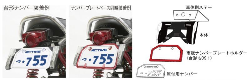 Webike | ACTIVE アクティブ スライド式ライセンスホルダー付ミニLED