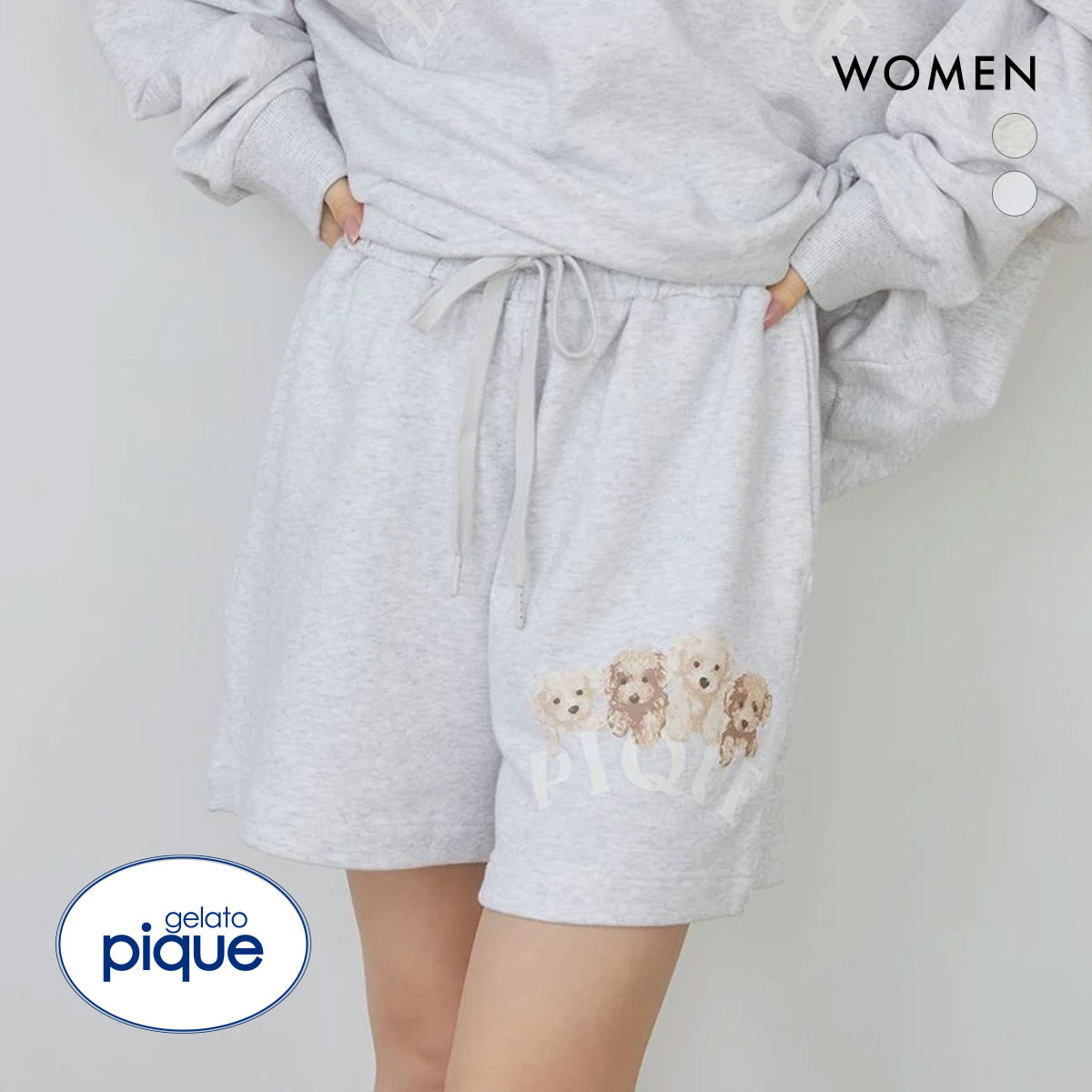 ジェラートピケ レディース トイプードル裏毛ショートパンツ
