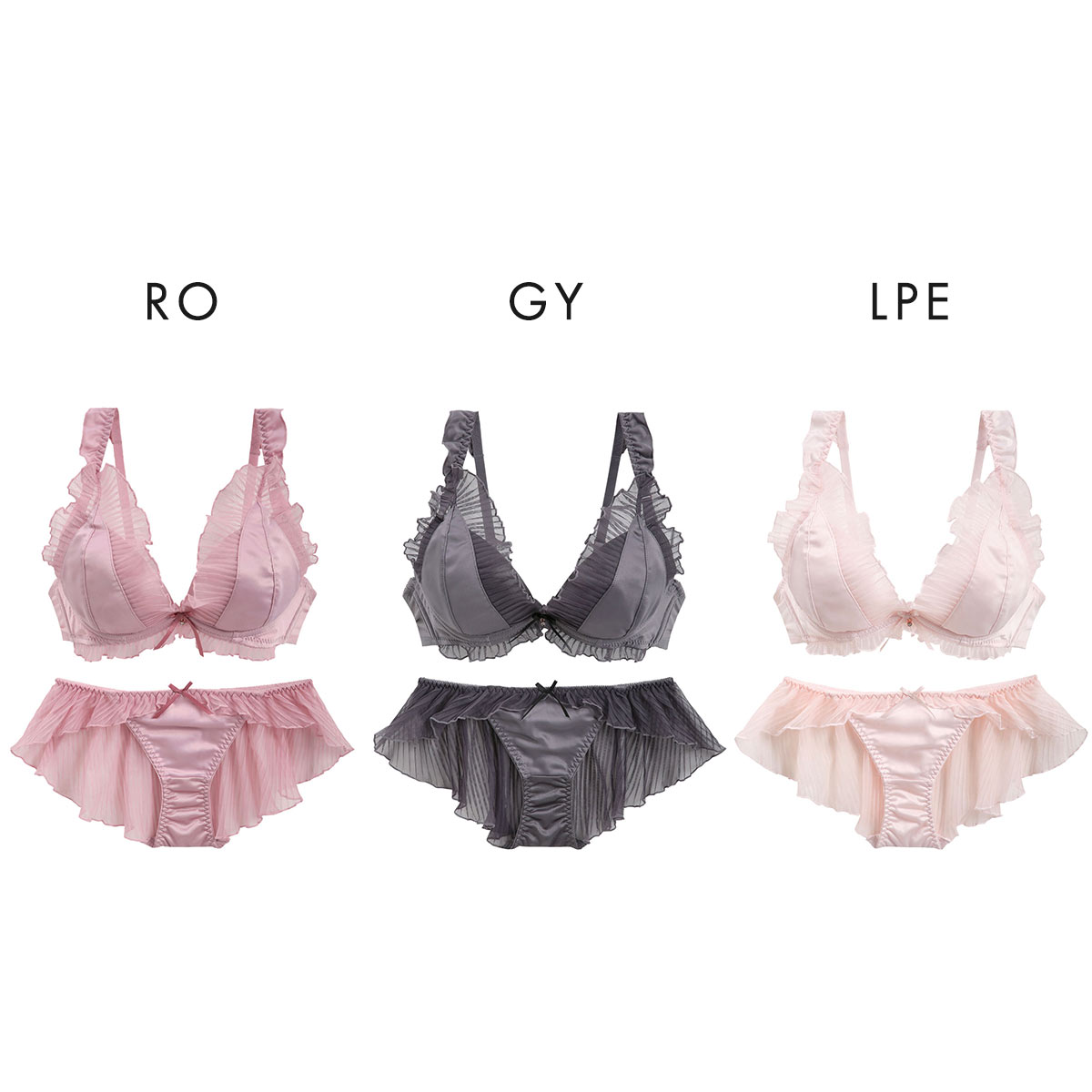 ココランジェ メルティプリーツ ブラジャー フレア ショーツ セット