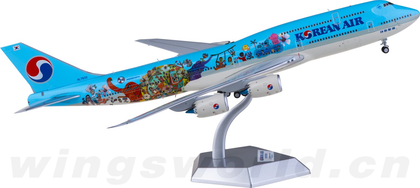 L2052 Korean Air Boeing 747-8 HL7630 SQ Wings 1:200 -飞机模型世界