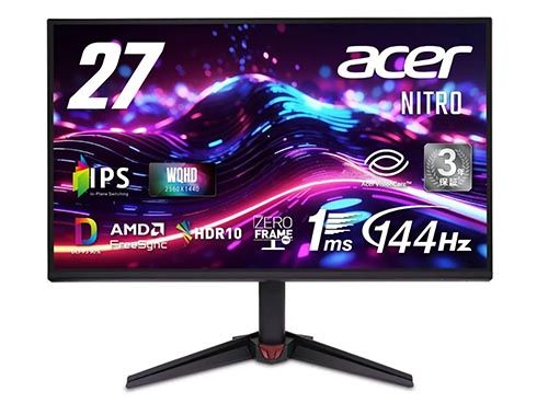 エイサー、エントリークラスの27型WQHDゲーミング液晶ディスプレイなど