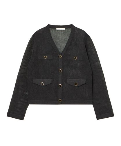 セットアップ対応商品】スーパージロン襟付き カーディガン|ANAYI