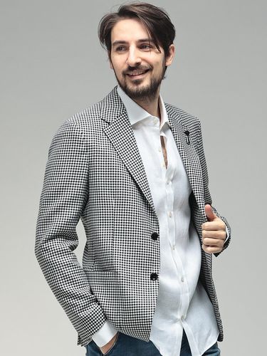 LARDINI (ラルディーニ) 千鳥格子 ハウンドトゥース シングル 2ツ釦