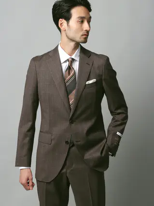 スーツ／2つボタン／CANONICO／21μ PRUNELLE／グレンチェック／CH25