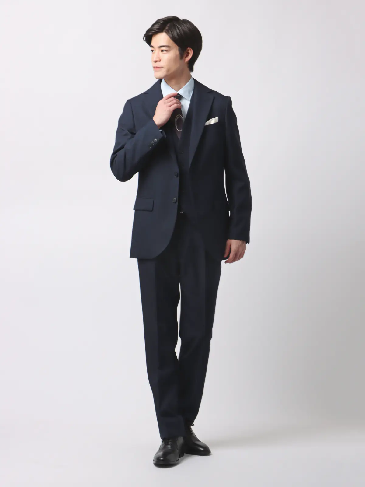 WEB限定／スーツ／スリーピース／ウォッシャブル／2つボタン