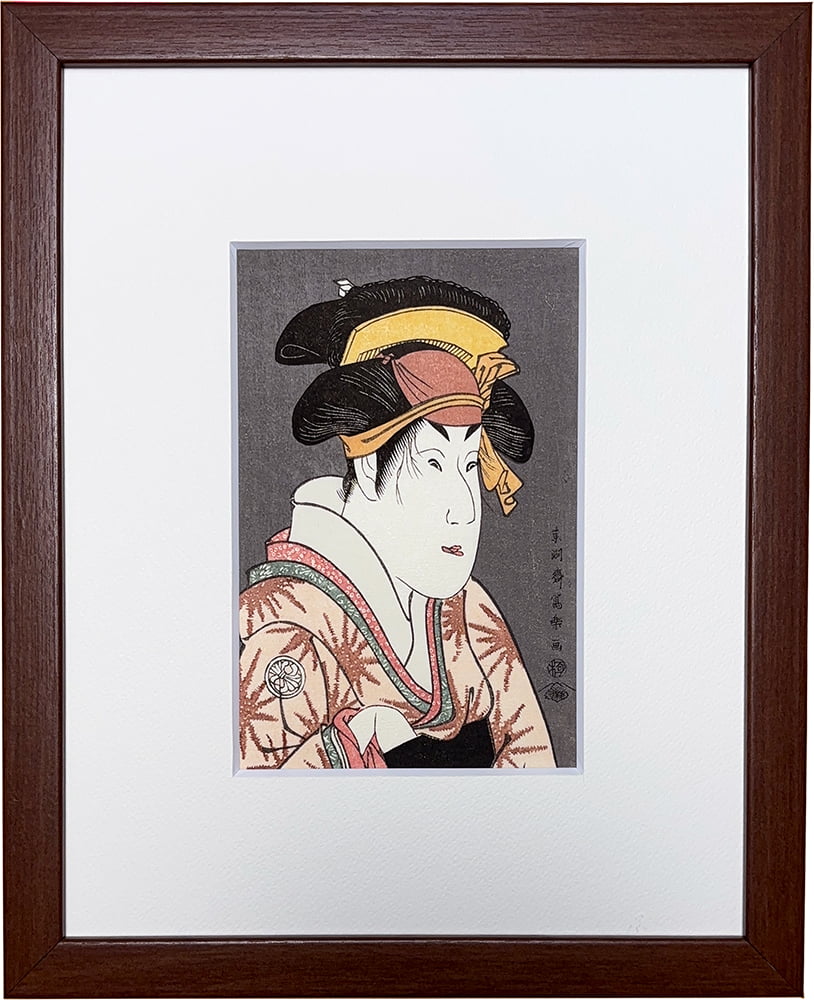 東洲斎写楽「三代目瀬川菊之丞の田辺文蔵の妻おしづ」小型・ミニ浮世絵