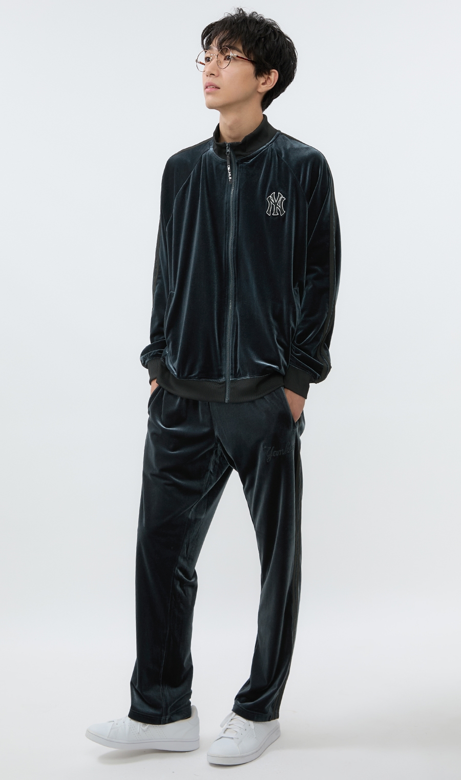 ベロア調トラックジャケット【セットアップ着用可】 (C646DM-N7
