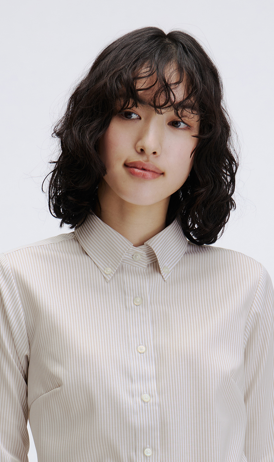 ボタンダウンブラウス【長袖】【スーピマコットン】 (HDL25118-44