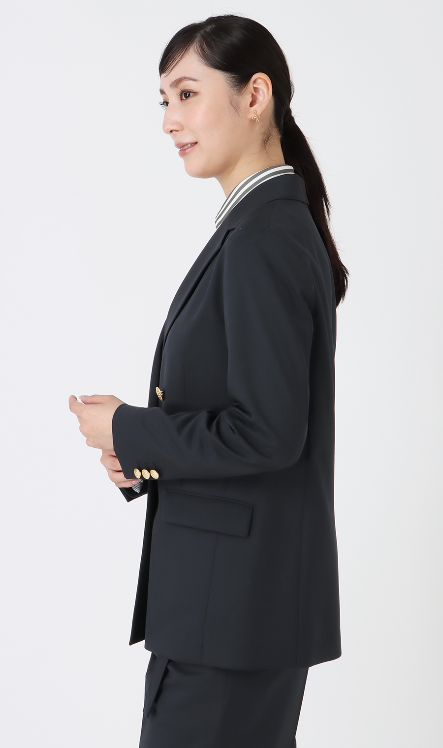 4ボタンダブルジャケット【紺ブレザー】【セットアップ着用可