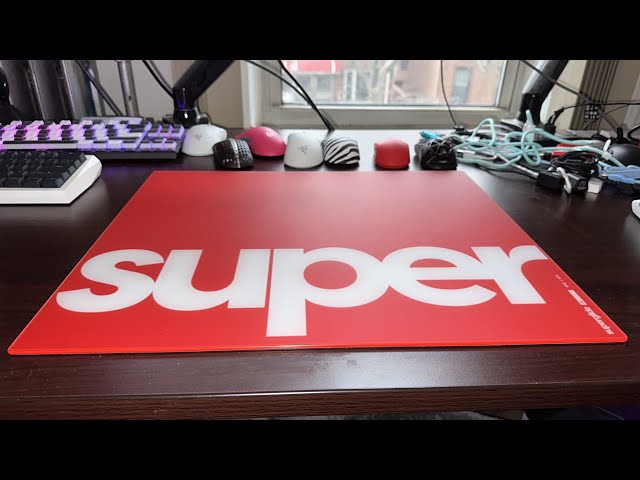 Superglide Gaming Glass Mousepad Superglide Pad v2 XL Red - 490 x